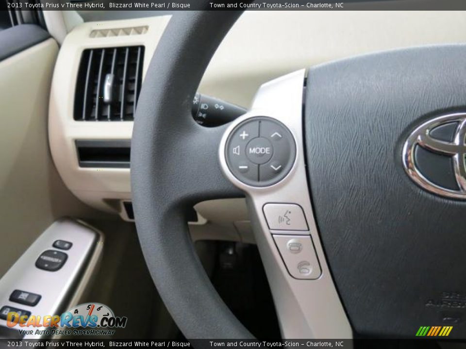 2013 Toyota Prius v Three Hybrid Blizzard White Pearl / Bisque Photo #13