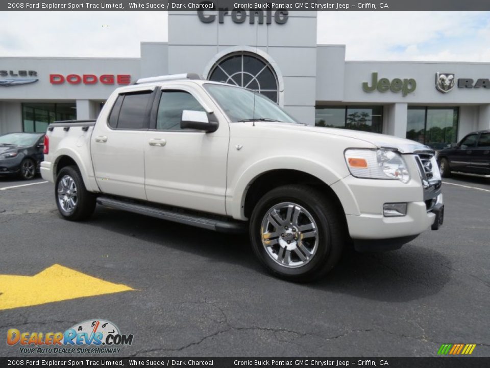 2008 Ford Explorer Sport Trac Limited White Suede / Dark Charcoal Photo #1