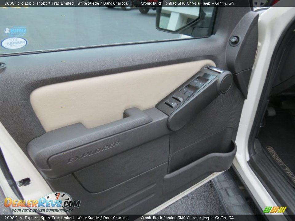 2008 Ford Explorer Sport Trac Limited White Suede / Dark Charcoal Photo #11