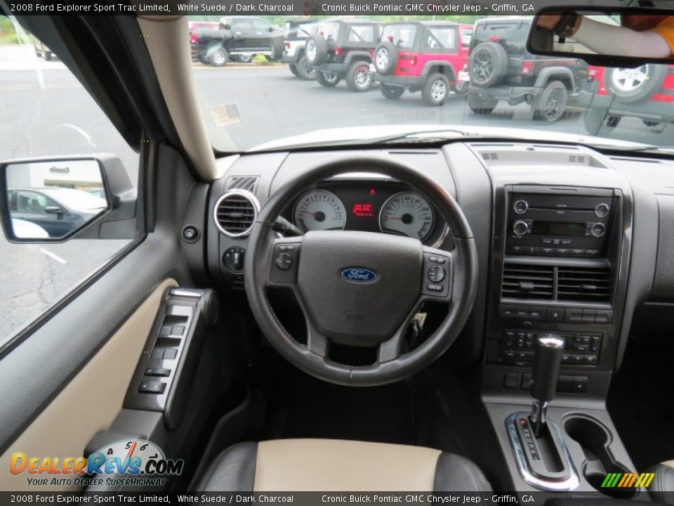 2008 Ford Explorer Sport Trac Limited White Suede / Dark Charcoal Photo #19