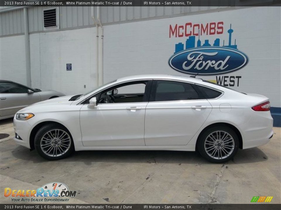 2013 Ford Fusion SE 1.6 EcoBoost White Platinum Metallic Tri-coat / Dune Photo #3