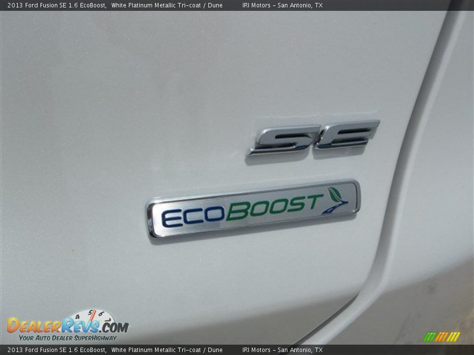 2013 Ford Fusion SE 1.6 EcoBoost White Platinum Metallic Tri-coat / Dune Photo #6