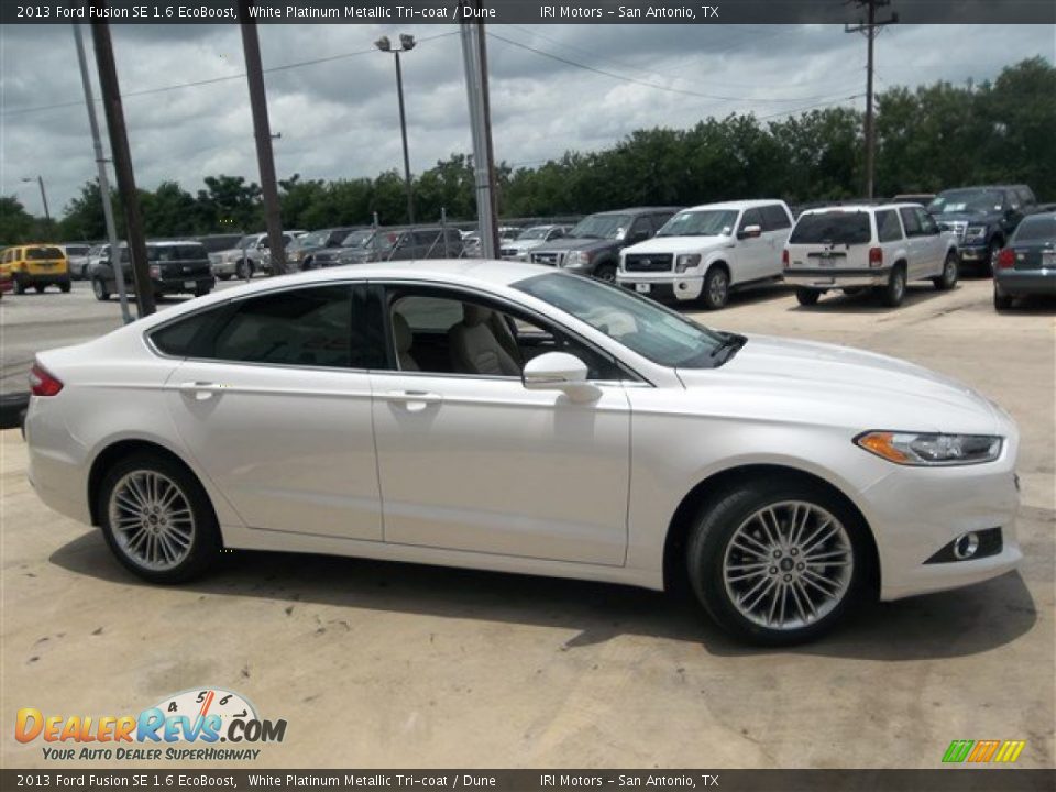 2013 Ford Fusion SE 1.6 EcoBoost White Platinum Metallic Tri-coat / Dune Photo #7