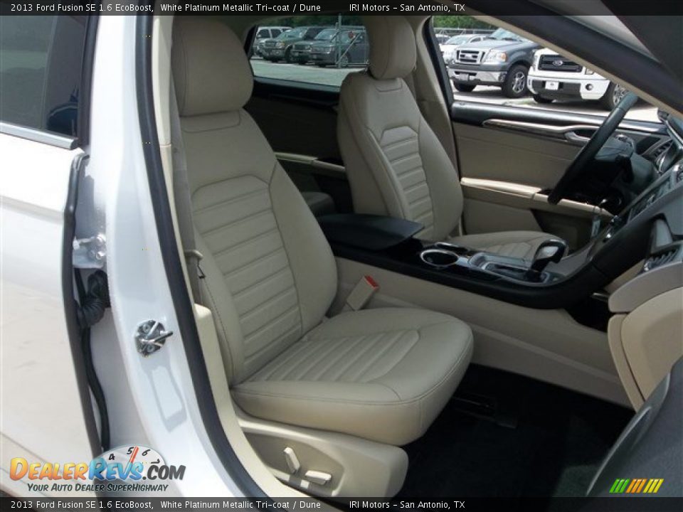 2013 Ford Fusion SE 1.6 EcoBoost White Platinum Metallic Tri-coat / Dune Photo #12