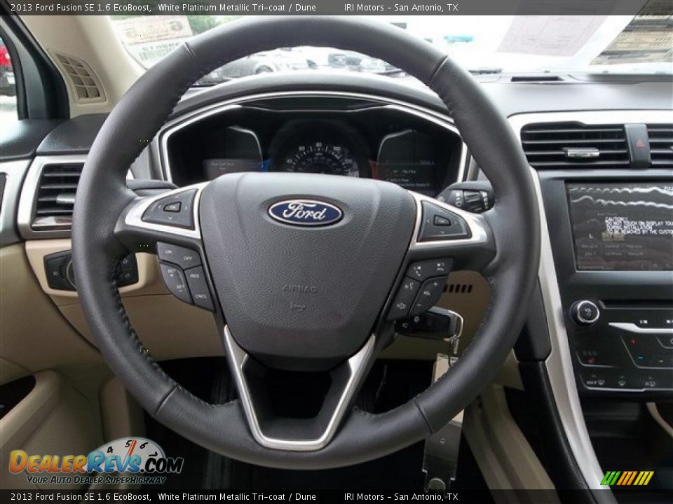 2013 Ford Fusion SE 1.6 EcoBoost White Platinum Metallic Tri-coat / Dune Photo #18