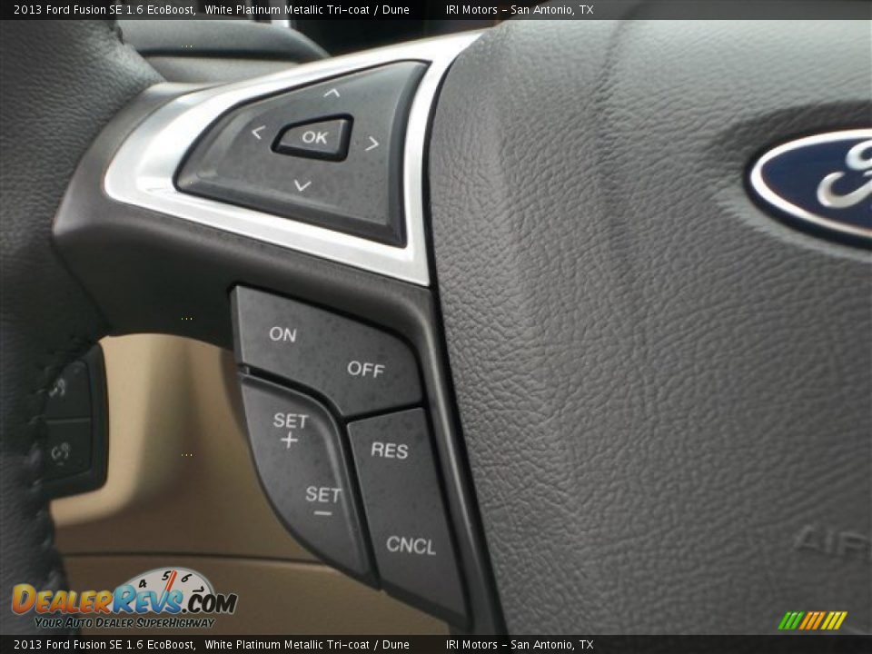 2013 Ford Fusion SE 1.6 EcoBoost White Platinum Metallic Tri-coat / Dune Photo #19