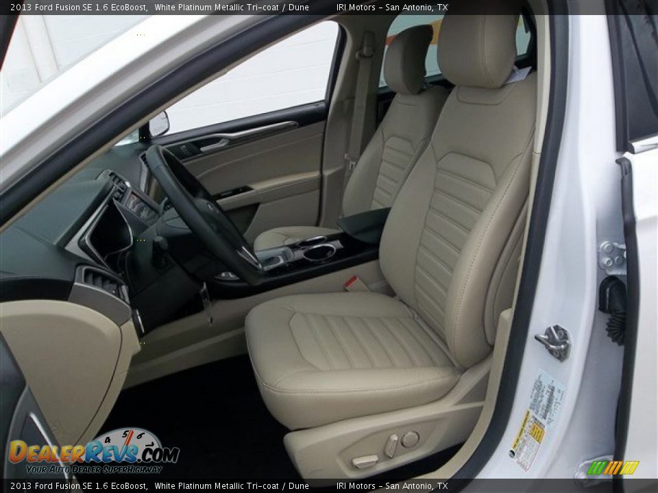 2013 Ford Fusion SE 1.6 EcoBoost White Platinum Metallic Tri-coat / Dune Photo #22