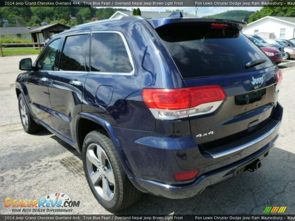 2014 Jeep Grand Cherokee Overland 4x4 True Blue Pearl / Overland Nepal Jeep Brown Light Frost Photo #3