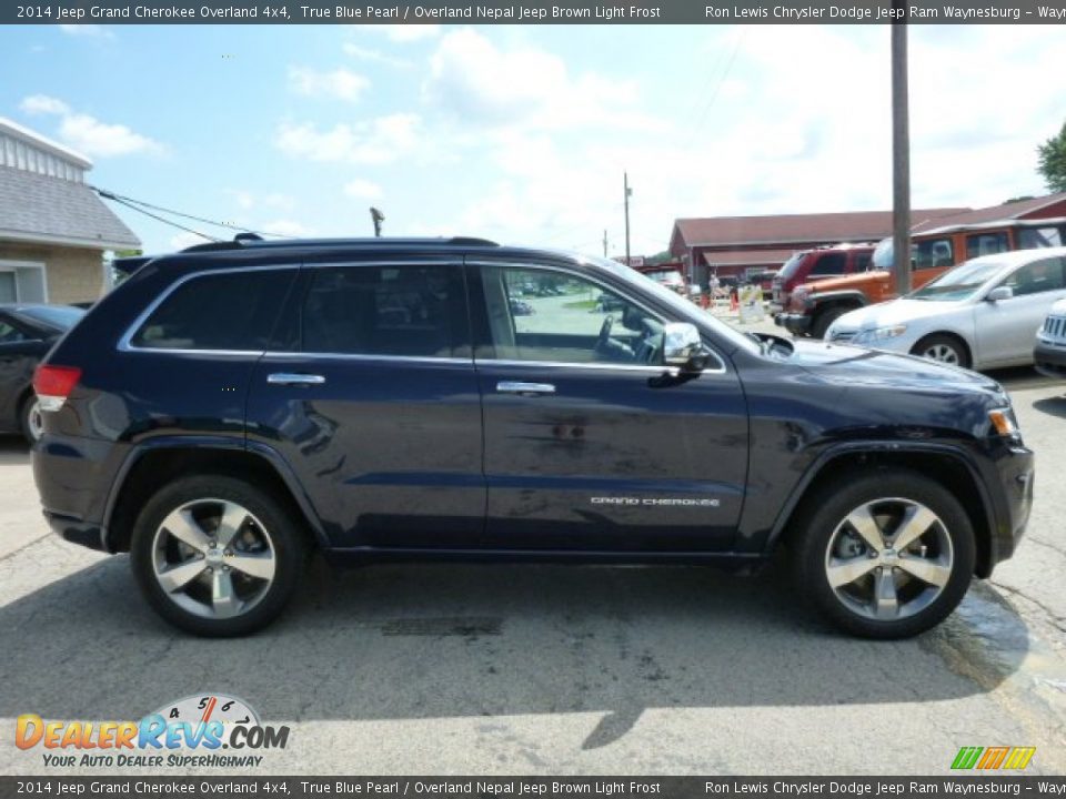 2014 Jeep Grand Cherokee Overland 4x4 True Blue Pearl / Overland Nepal Jeep Brown Light Frost Photo #6