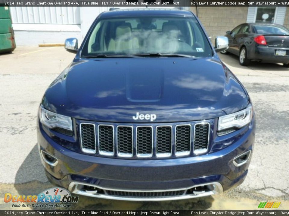 2014 Jeep Grand Cherokee Overland 4x4 True Blue Pearl / Overland Nepal Jeep Brown Light Frost Photo #8