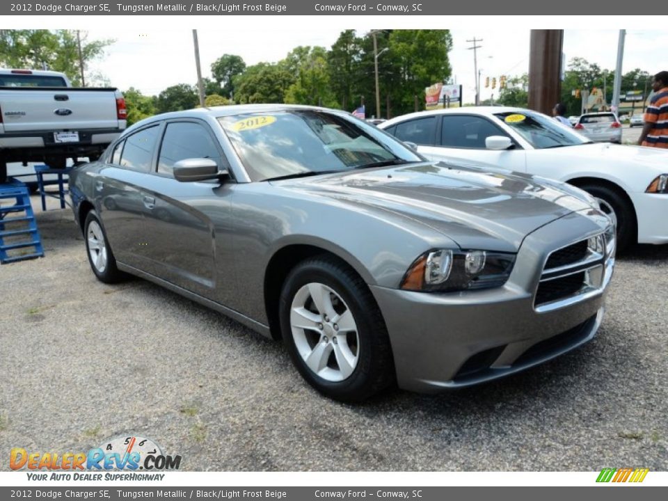 2012 Dodge Charger SE Tungsten Metallic / Black/Light Frost Beige Photo #3