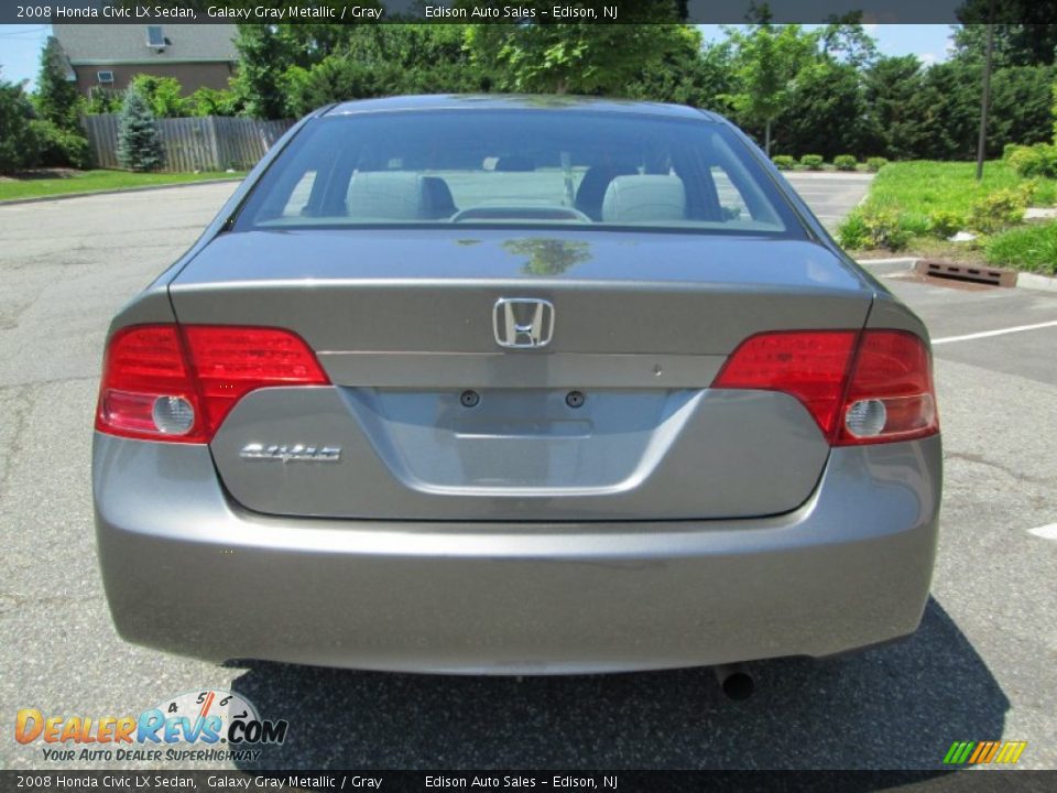 2008 Honda Civic LX Sedan Galaxy Gray Metallic / Gray Photo #6