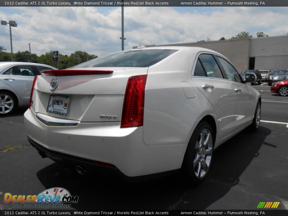 2013 Cadillac ATS 2.0L Turbo Luxury White Diamond Tricoat / Morello Red/Jet Black Accents Photo #5