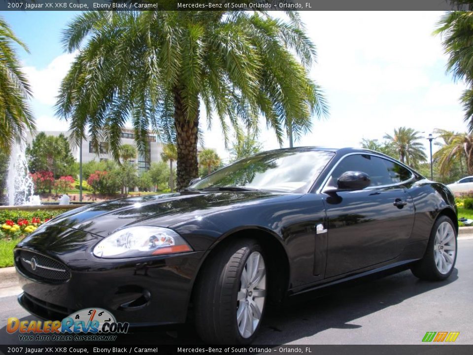 2007 Jaguar XK XK8 Coupe Ebony Black / Caramel Photo #2