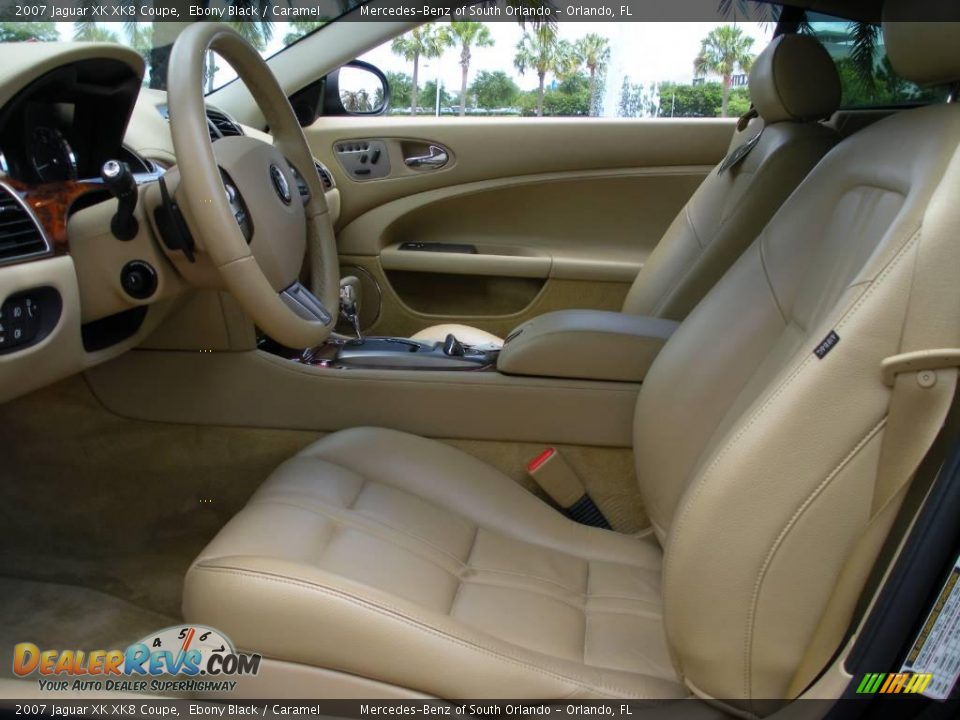 2007 Jaguar XK XK8 Coupe Ebony Black / Caramel Photo #12