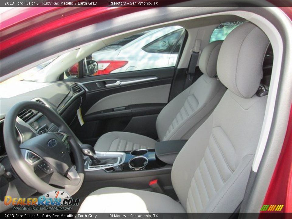 2013 Ford Fusion S Ruby Red Metallic / Earth Gray Photo #6
