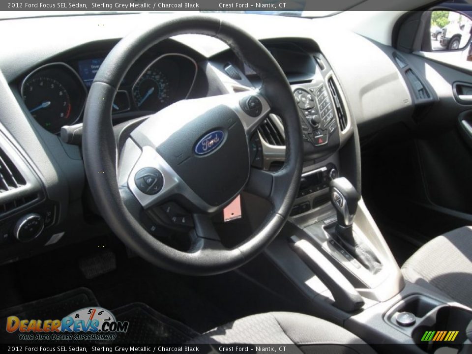 2012 Ford Focus SEL Sedan Sterling Grey Metallic / Charcoal Black Photo #10