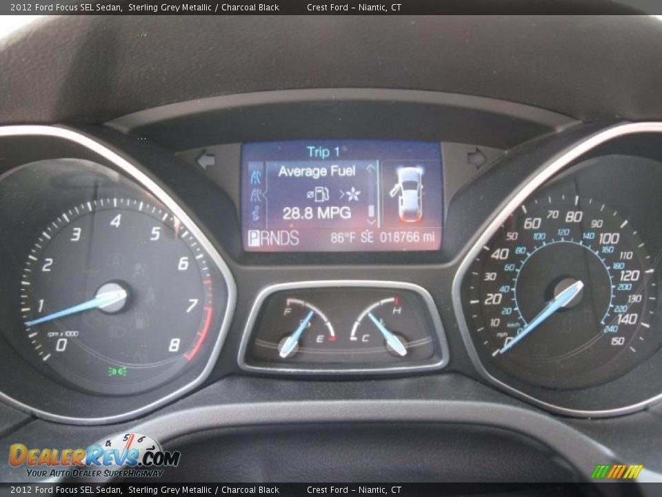 2012 Ford Focus SEL Sedan Sterling Grey Metallic / Charcoal Black Photo #13