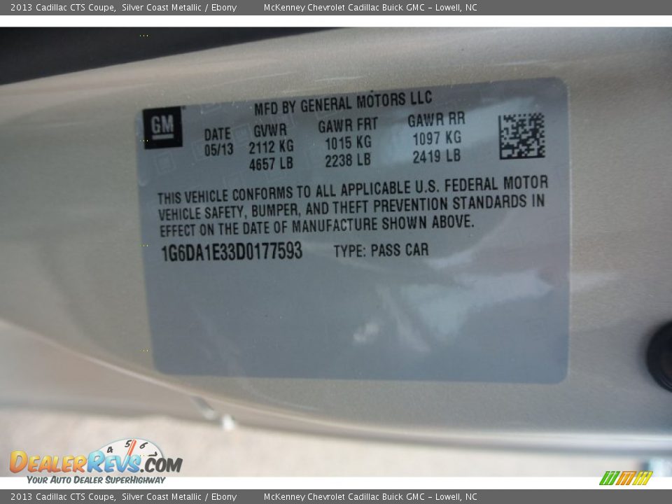 2013 Cadillac CTS Coupe Silver Coast Metallic / Ebony Photo #7