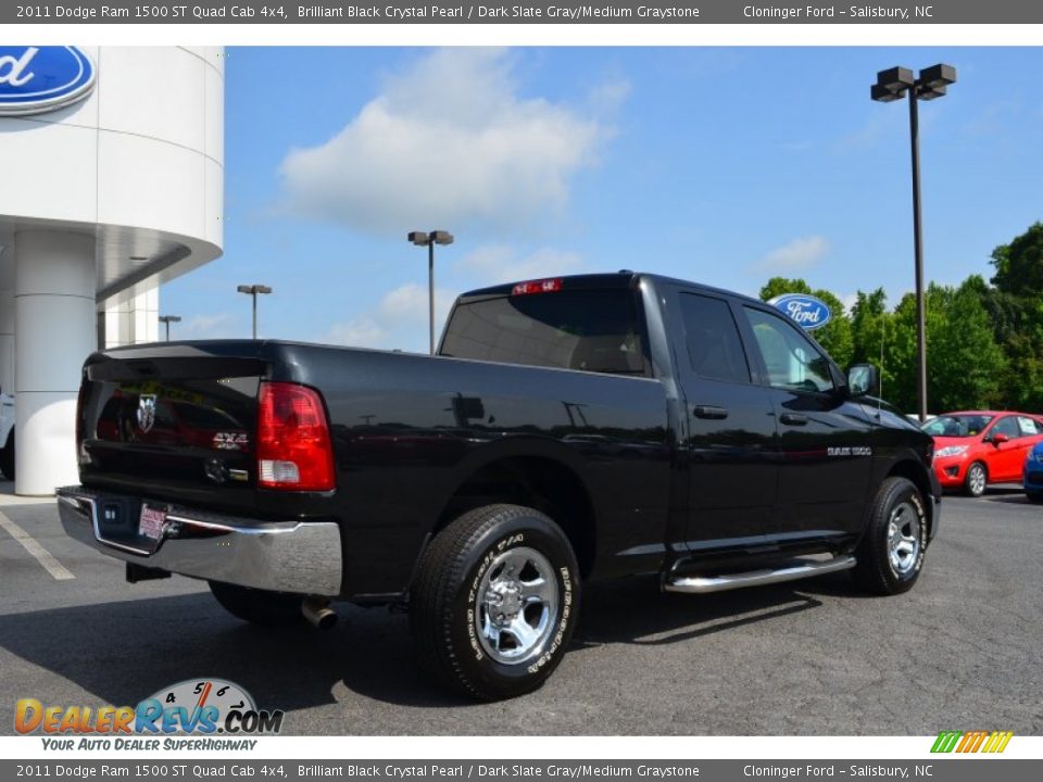 2011 Dodge Ram 1500 ST Quad Cab 4x4 Brilliant Black Crystal Pearl / Dark Slate Gray/Medium Graystone Photo #3