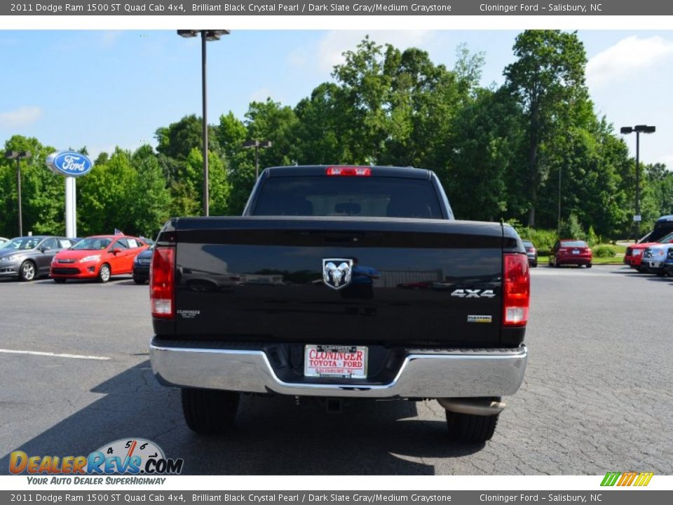 2011 Dodge Ram 1500 ST Quad Cab 4x4 Brilliant Black Crystal Pearl / Dark Slate Gray/Medium Graystone Photo #4