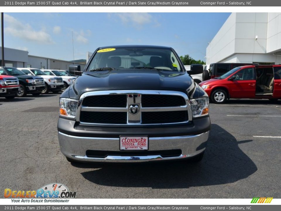 2011 Dodge Ram 1500 ST Quad Cab 4x4 Brilliant Black Crystal Pearl / Dark Slate Gray/Medium Graystone Photo #7