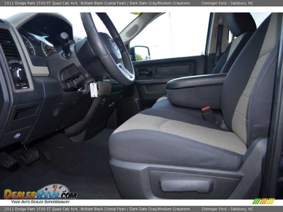2011 Dodge Ram 1500 ST Quad Cab 4x4 Brilliant Black Crystal Pearl / Dark Slate Gray/Medium Graystone Photo #9