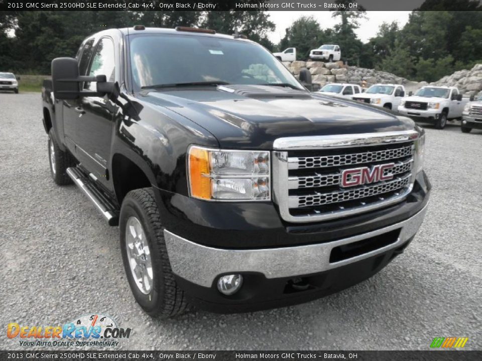 2013 GMC Sierra 2500HD SLE Extended Cab 4x4 Onyx Black / Ebony Photo #2