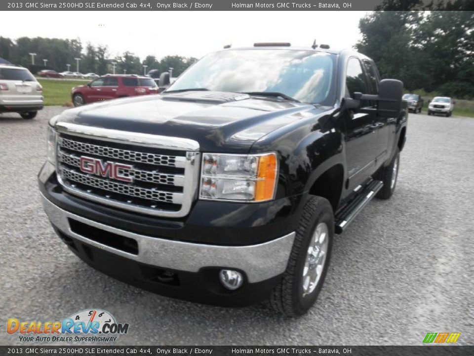 2013 GMC Sierra 2500HD SLE Extended Cab 4x4 Onyx Black / Ebony Photo #3