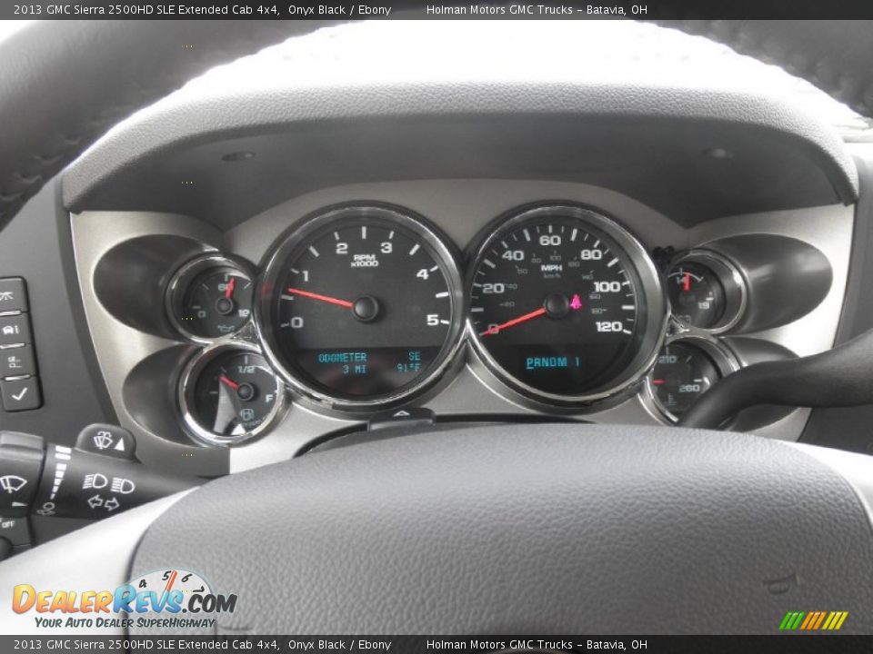 2013 GMC Sierra 2500HD SLE Extended Cab 4x4 Onyx Black / Ebony Photo #13