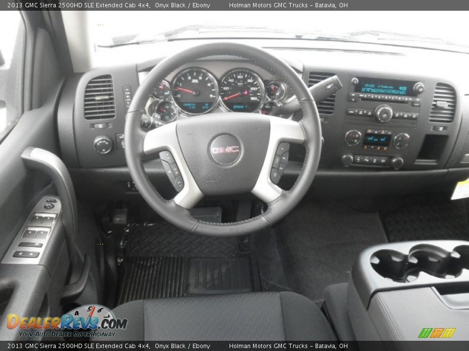 2013 GMC Sierra 2500HD SLE Extended Cab 4x4 Onyx Black / Ebony Photo #17
