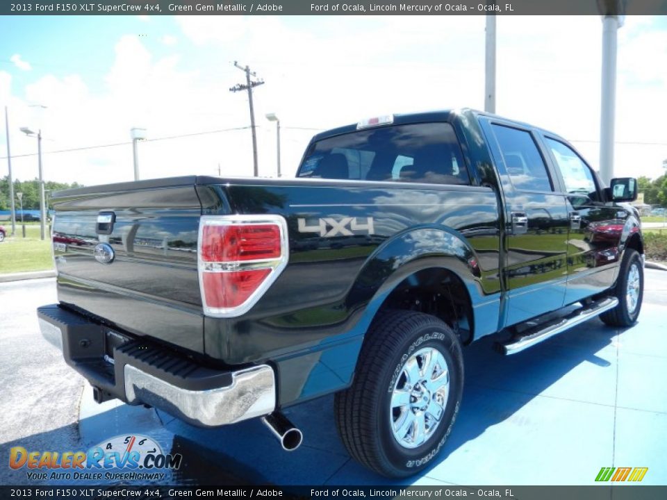 2013 Ford F150 XLT SuperCrew 4x4 Green Gem Metallic / Adobe Photo #3