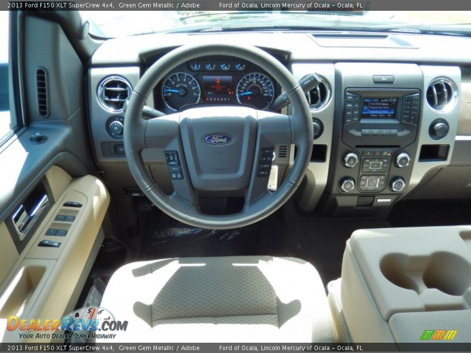 2013 Ford F150 XLT SuperCrew 4x4 Green Gem Metallic / Adobe Photo #8
