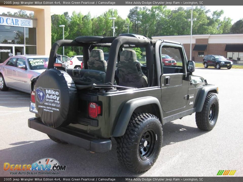 2005 Jeep Wrangler Willys Edition 4x4 Moss Green Pearlcoat / Camouflage Photo #7