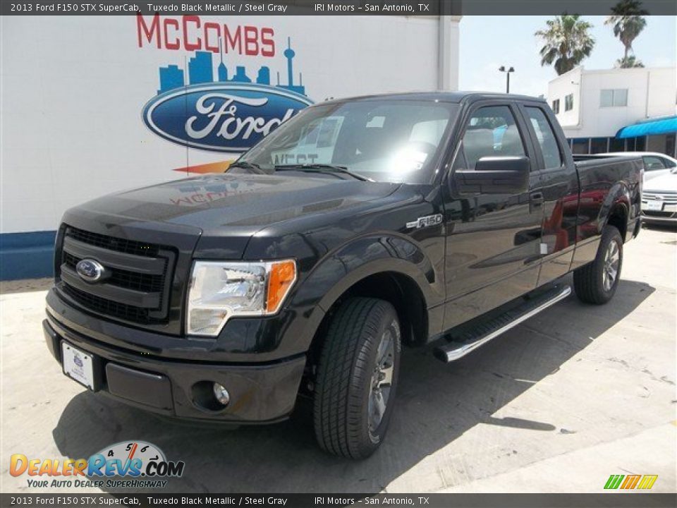 2013 Ford F150 STX SuperCab Tuxedo Black Metallic / Steel Gray Photo #1