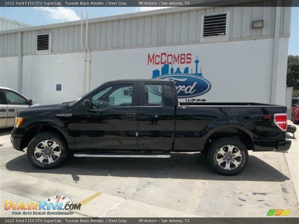 2013 Ford F150 STX SuperCab Tuxedo Black Metallic / Steel Gray Photo #2