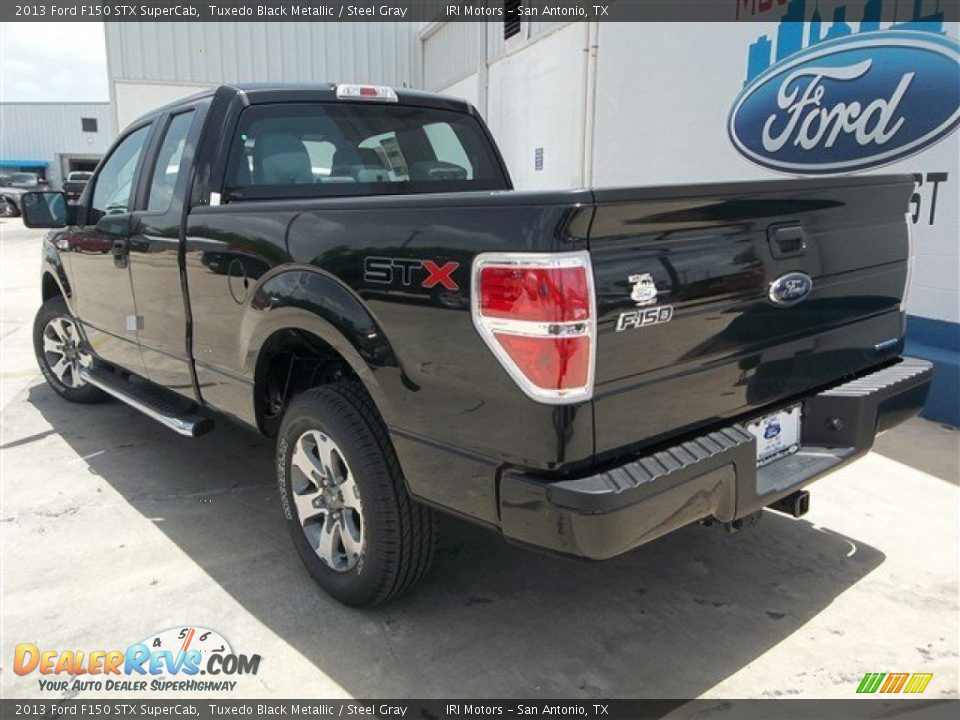 2013 Ford F150 STX SuperCab Tuxedo Black Metallic / Steel Gray Photo #3