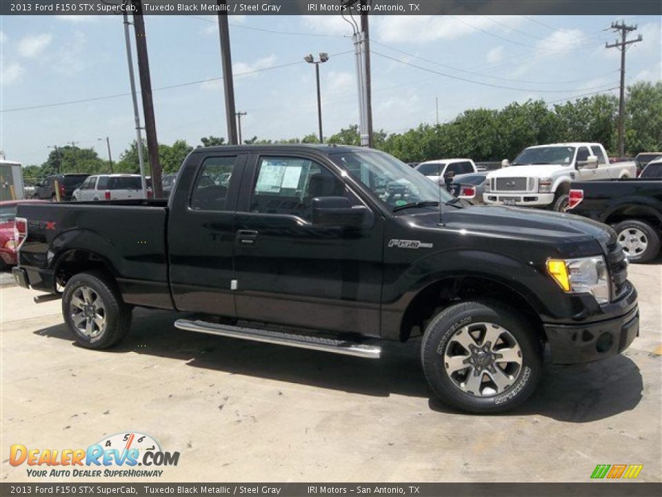 2013 Ford F150 STX SuperCab Tuxedo Black Metallic / Steel Gray Photo #5