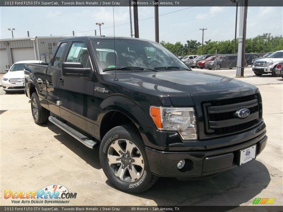 2013 Ford F150 STX SuperCab Tuxedo Black Metallic / Steel Gray Photo #6
