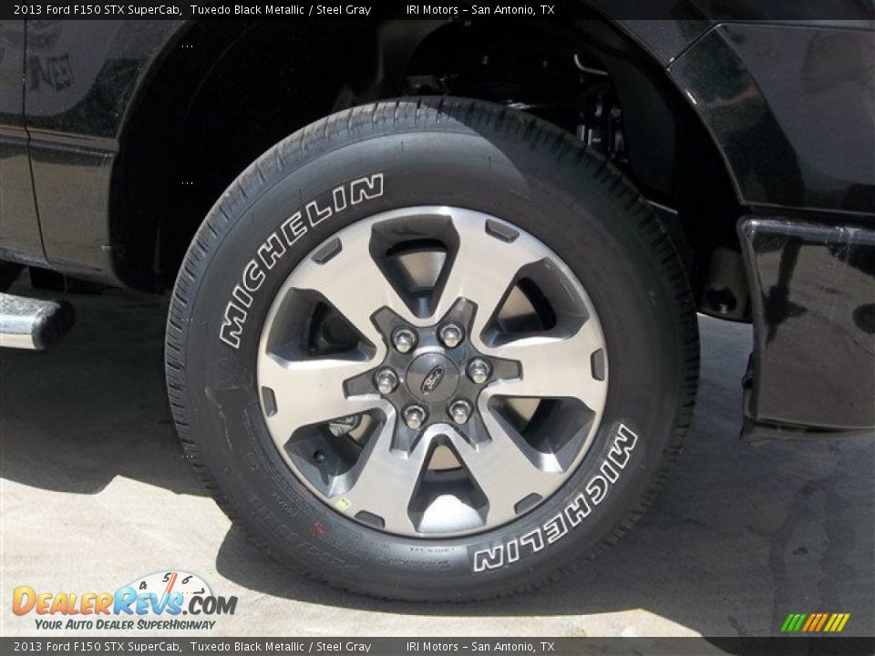 2013 Ford F150 STX SuperCab Tuxedo Black Metallic / Steel Gray Photo #7