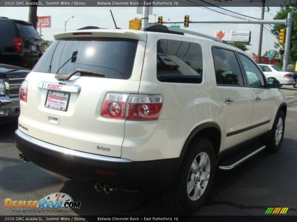 2010 GMC Acadia SL Summit White / Ebony Photo #4