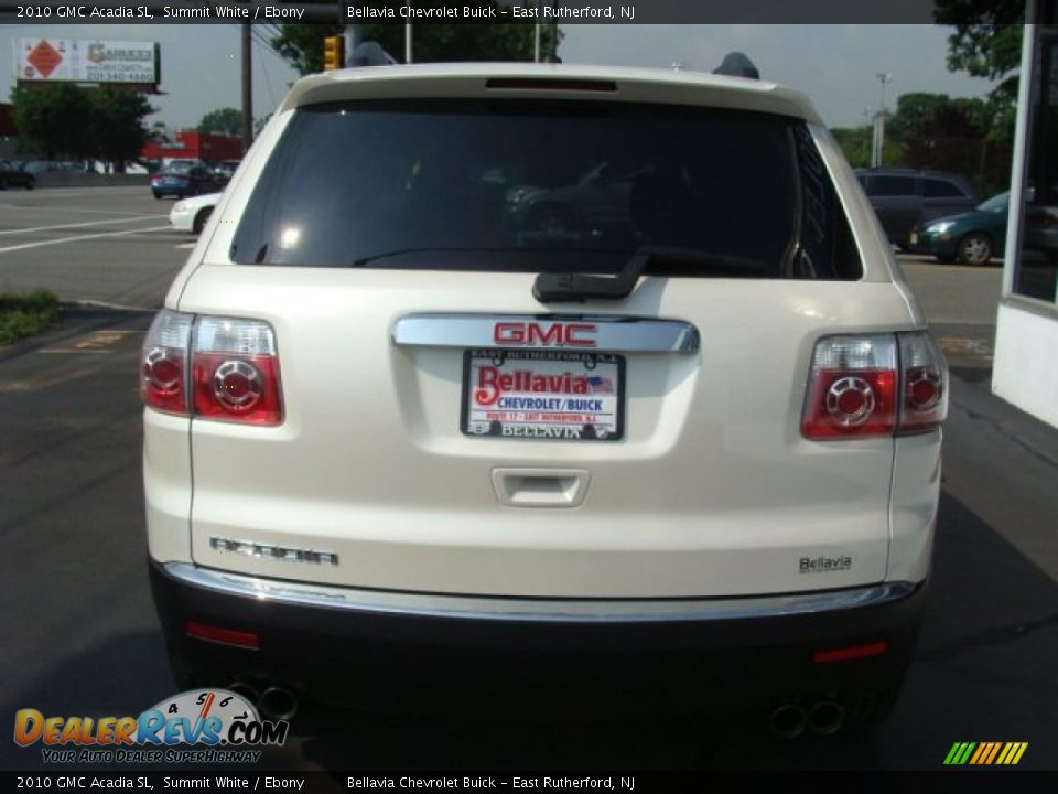 2010 GMC Acadia SL Summit White / Ebony Photo #5