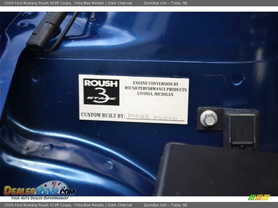 Info Tag of 2009 Ford Mustang Roush 429R Coupe Photo #6
