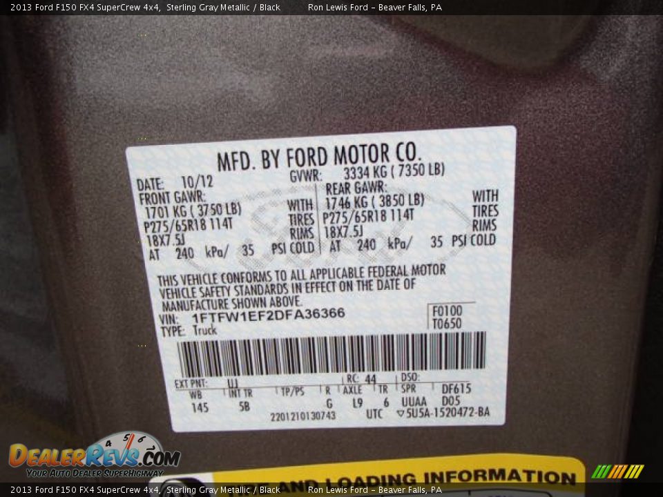 2013 Ford F150 FX4 SuperCrew 4x4 Sterling Gray Metallic / Black Photo #20