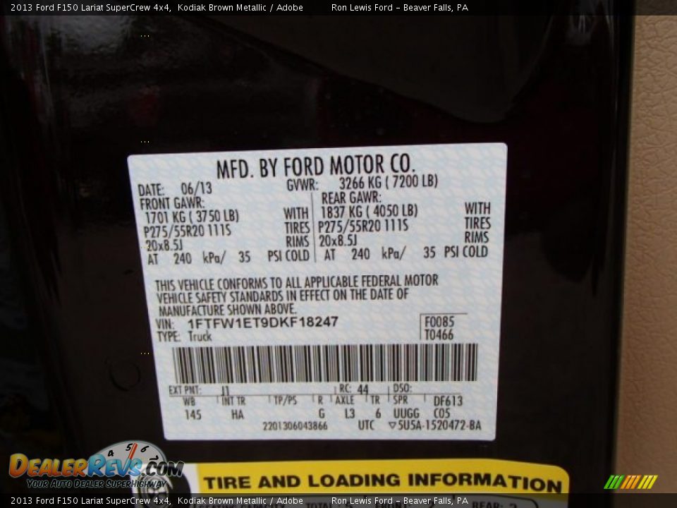 2013 Ford F150 Lariat SuperCrew 4x4 Kodiak Brown Metallic / Adobe Photo #20