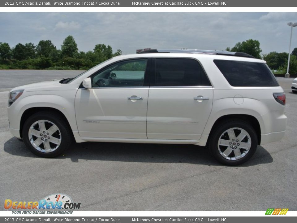 2013 GMC Acadia Denali White Diamond Tricoat / Cocoa Dune Photo #3