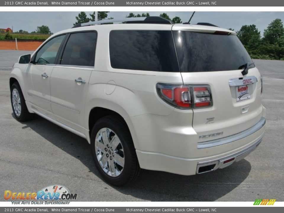 2013 GMC Acadia Denali White Diamond Tricoat / Cocoa Dune Photo #4