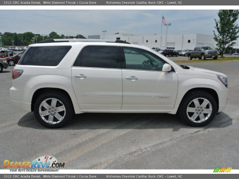2013 GMC Acadia Denali White Diamond Tricoat / Cocoa Dune Photo #6