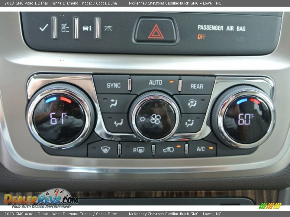 2013 GMC Acadia Denali White Diamond Tricoat / Cocoa Dune Photo #12