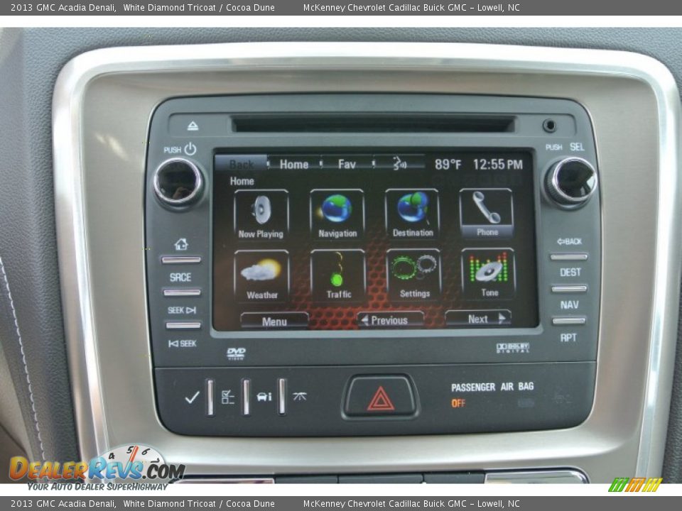 2013 GMC Acadia Denali White Diamond Tricoat / Cocoa Dune Photo #13